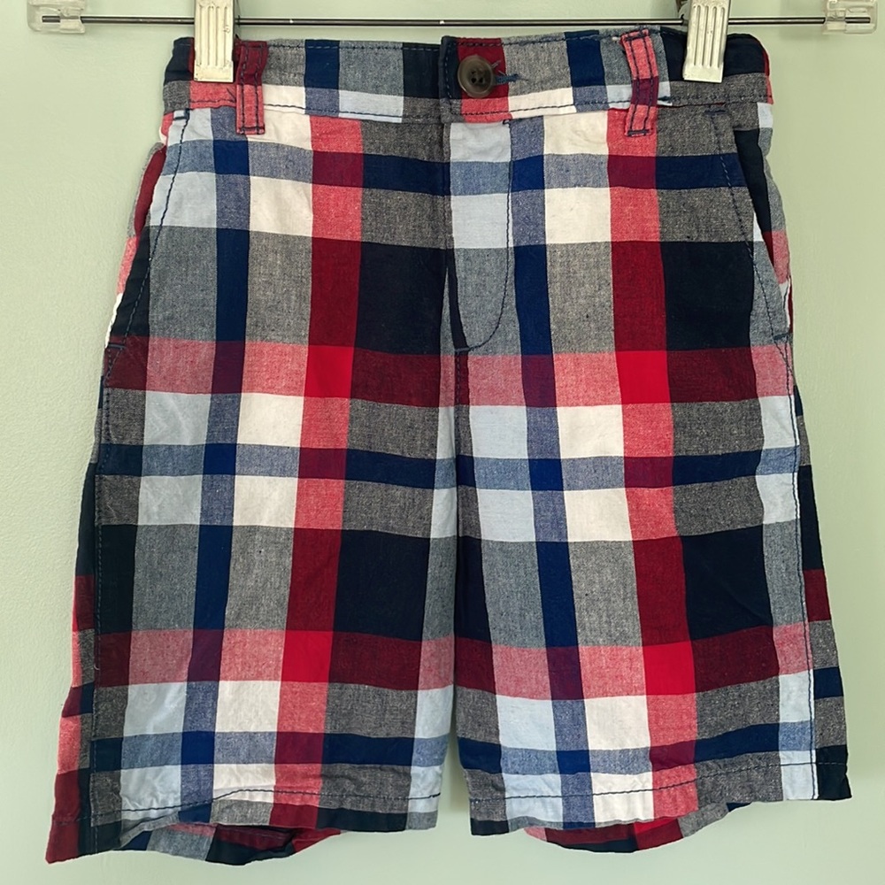 The Children’s Place red, white, and blue plaid shorts, 4th of July